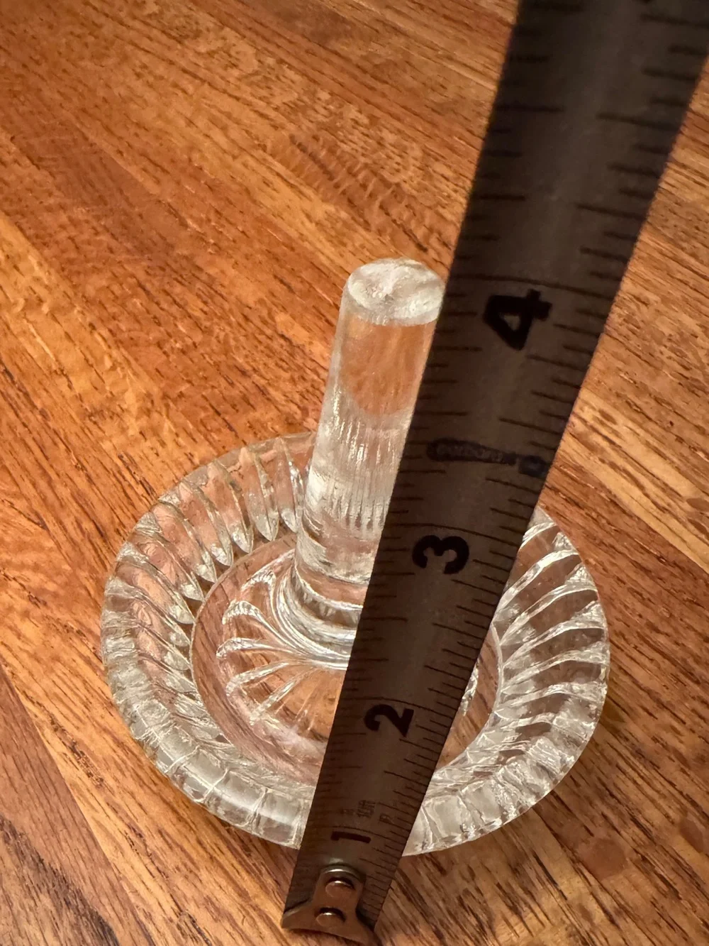 Vintage Clear Pressed Glass Ring Holder Dish Tray Vanity Organizer 4.25